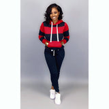Hooded Striped Two-Piece Set