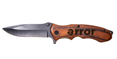 error branded pocket knife
